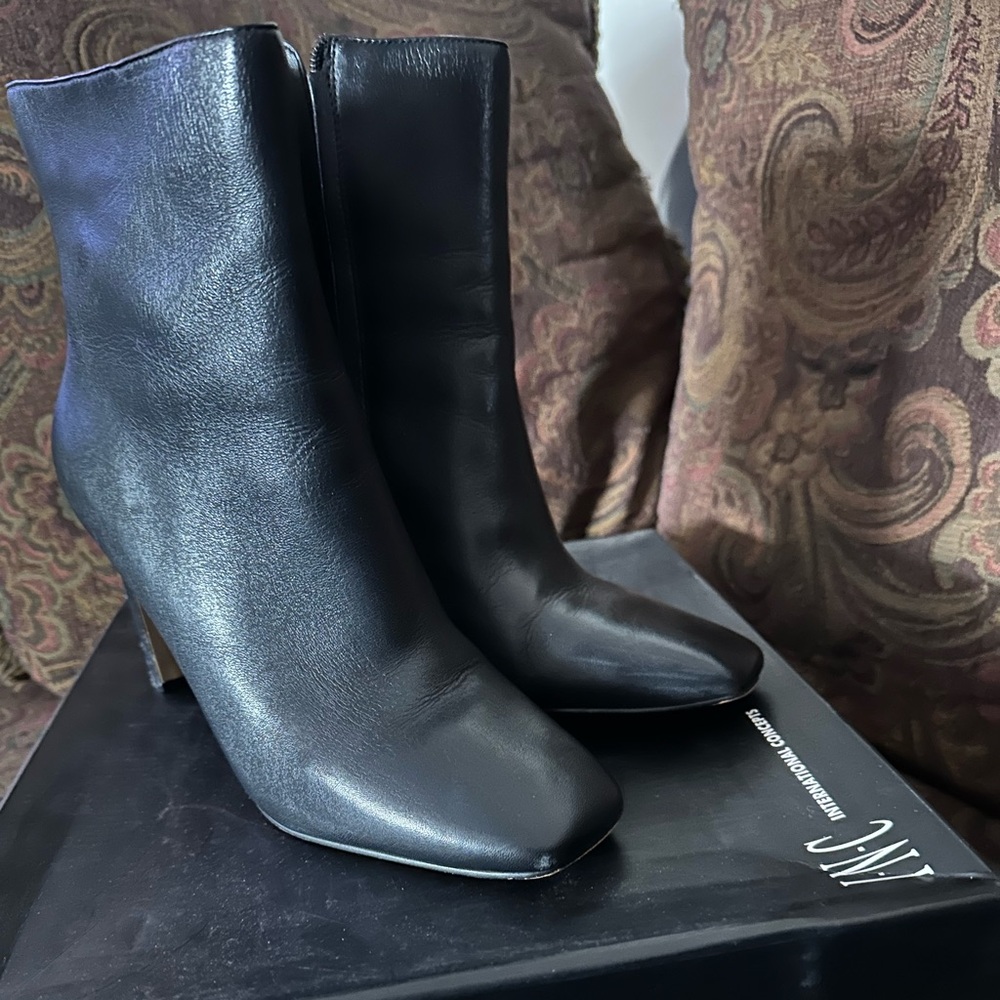 INC International Concepts Black Heeled Boots